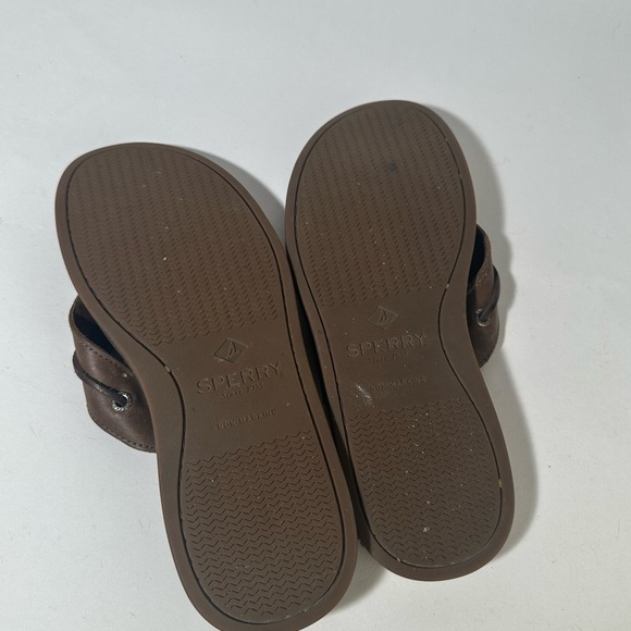 Dark Brown Leather Flip-Flops with Contoured Footbed - Picture 9 of 9